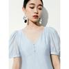 PEACEBIRD Women's French Elegant Waist-Cinching Midi Dress