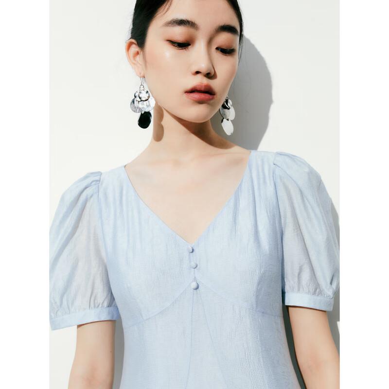 PEACEBIRD Women's French Elegant Waist-Cinching Midi Dress