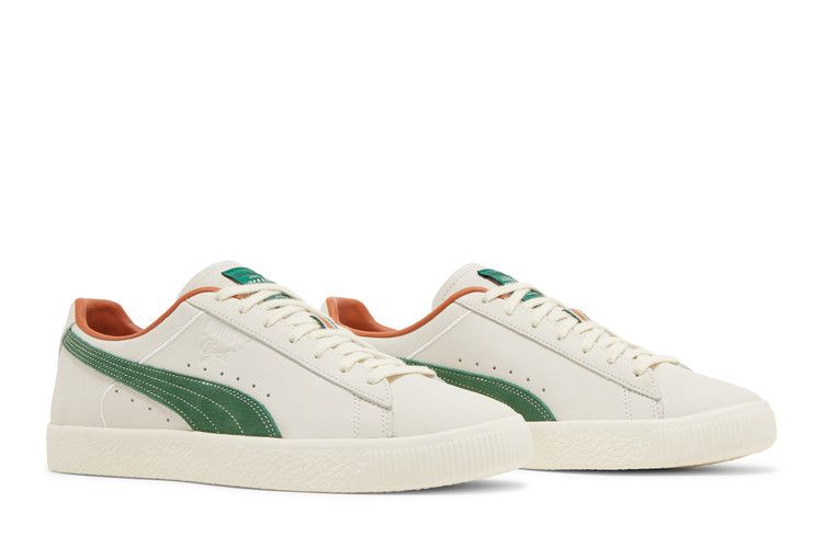 Men's Sneakers Puma Clyde FG Pristine White Vine Green Spring Lavender/Pristine/Vine Green