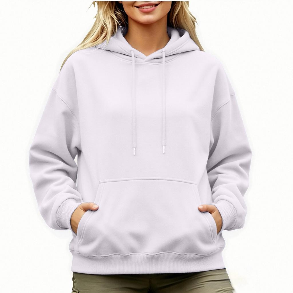 Felpa con cappuccio oversize da donna a spalle scese, manica lunga, per l'autunno