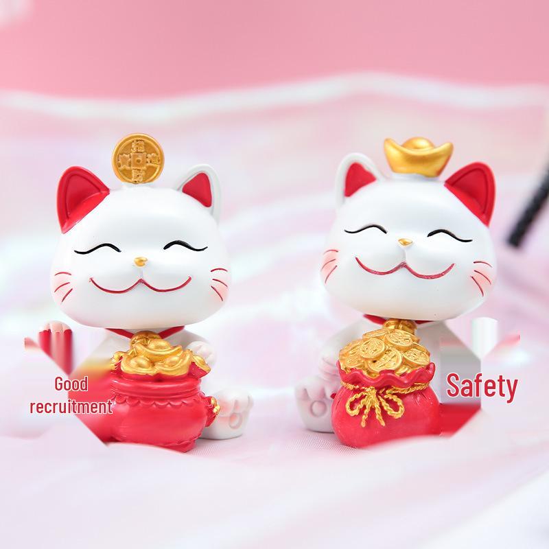 Festive Cat New Year Ornament - Creative Living Room Decoration & Entrance Craft Gift