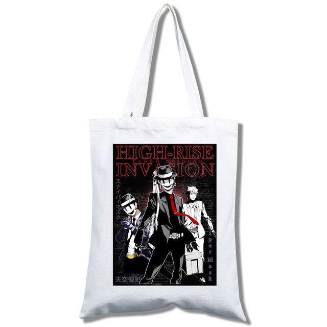 Tenkuu Shinpan - Dívčí plátěná kabelka, Invasion Animation Print Casual High Rise Crossbody Bag