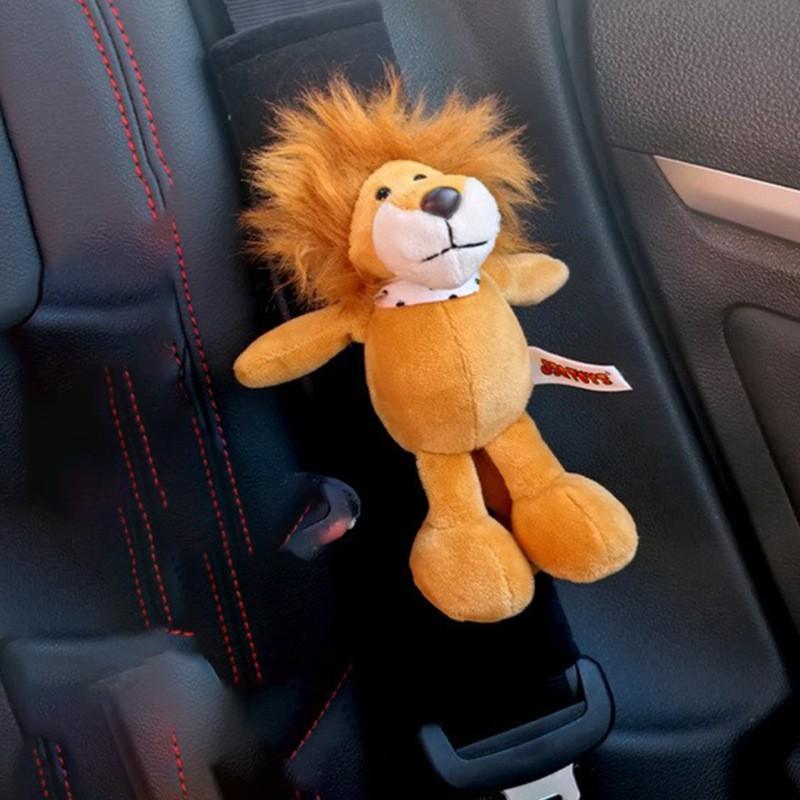 Cute Animal Plush Car Seatbelt Shoulder Pad Cover Women - Soft Crystal Velvet Safety Belt Protector Decor Accessory