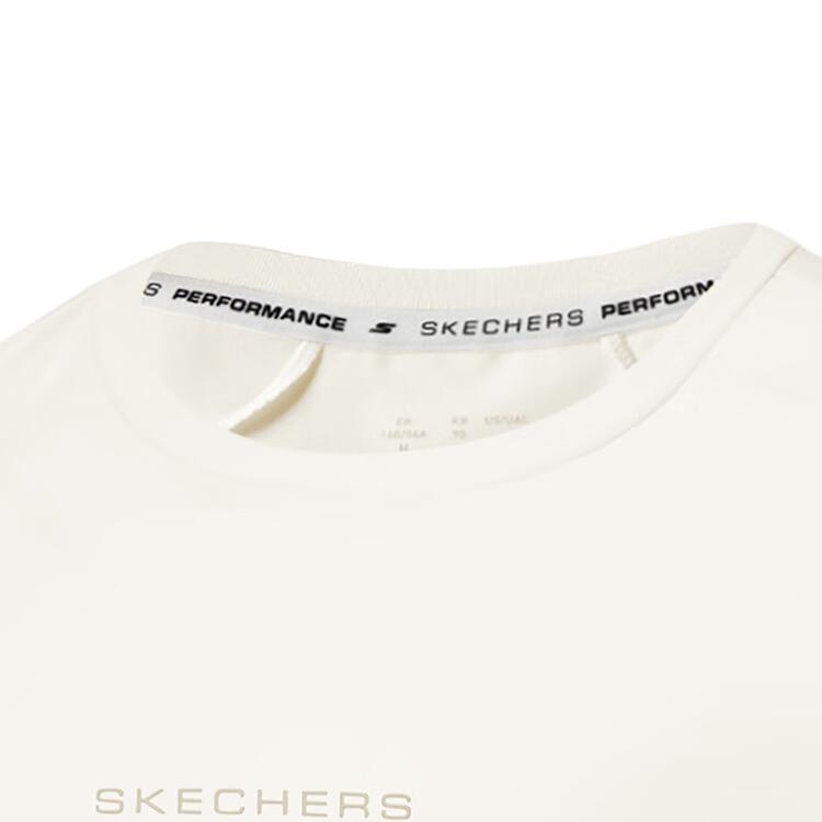Skechers Godri Simple Knitted Breathable Sports Short Sleeve Dress Women dresses Tofu-White P225W175-0211