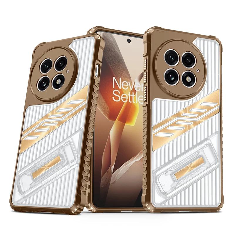Anti-slip Kickstand Case For OnePlus 13 One Plus 13R Cover Stand Holder Transparent Shell Fundas Coque