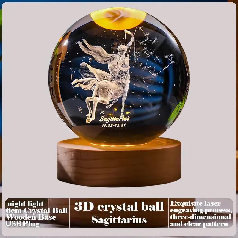 Dárek na Valentýna 2025 3D Růže Křišťálová koule Laserové gravírování Domácí ozdoba Řemesla Stolní dekorace Narozeninový Dárek ke Dni matek