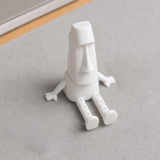 Adorno de Estatua Moai Impreso en 3D con Extremidades Móviles, Figura de Cabeza de la Isla de Pascua para Decoración de Escritorio y Alivio del Estrés, Mini Estatua de Piedra Regalo para el Hogar