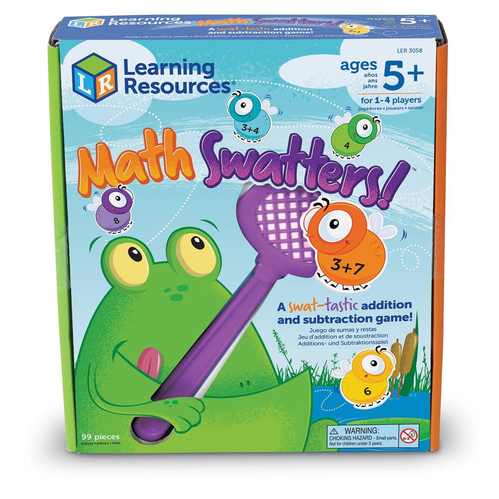 Learning Resources Math Game: Fly Swatter Addition & Subtraction Game for Ages 5 and Up (LER3058) - Authentic Product