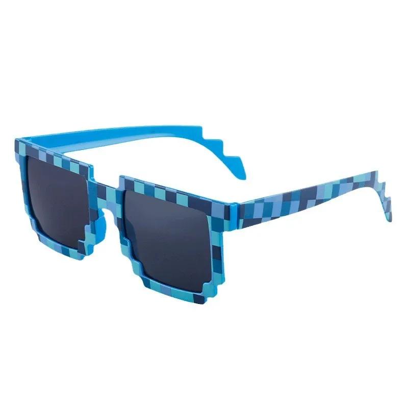 New Fashion Trend Sunglasses Mosaic Checkered Box Glasses Men'S And Women'S Funny Dance Party Black Eyeglasses