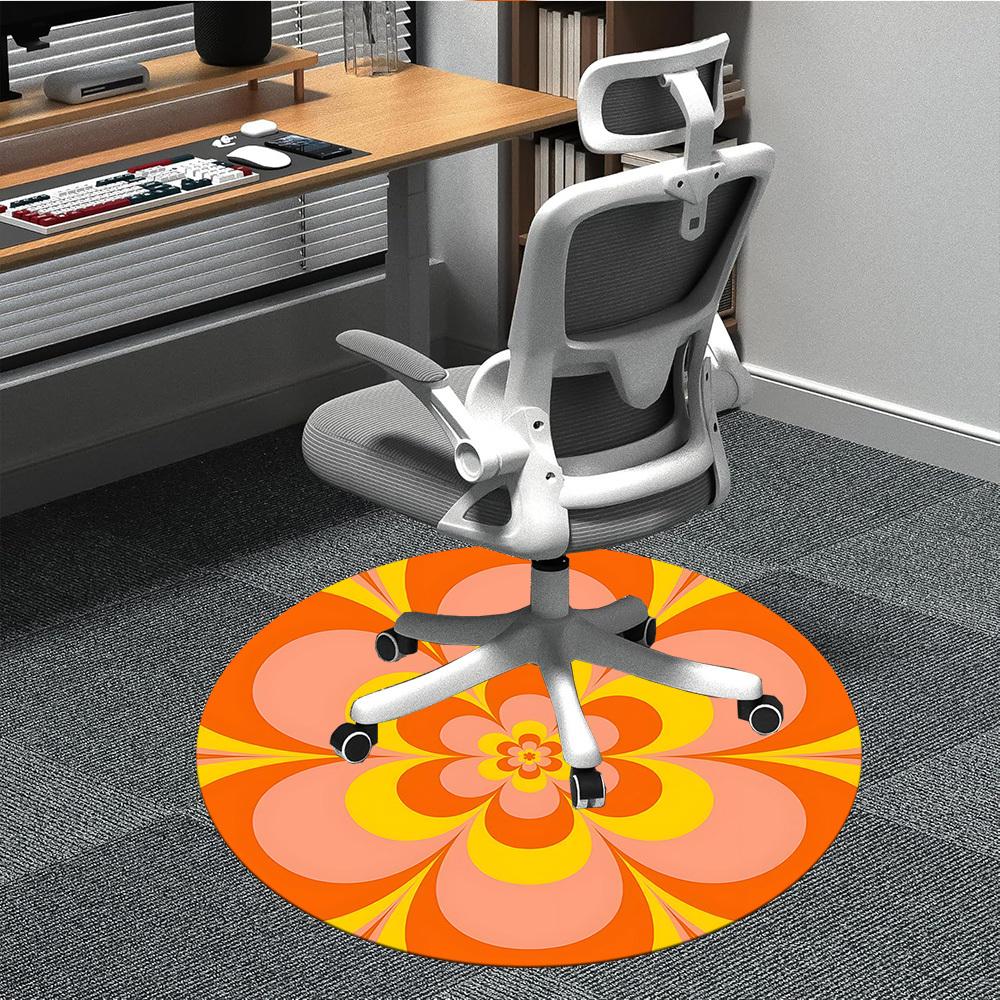 1pc Floral Mandala Office Round Area Rug, Indoor Mat Suitable For Office, Under Office Chairs Bedroom Living Room Home Decor, Room Deco