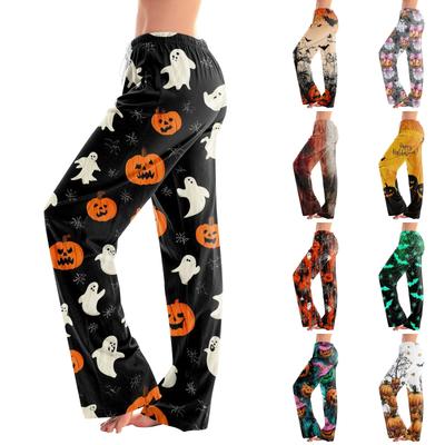 Damen Freizeithose mit Kordelzug und Halloween-Print für Feiertagspartys und den Alltag