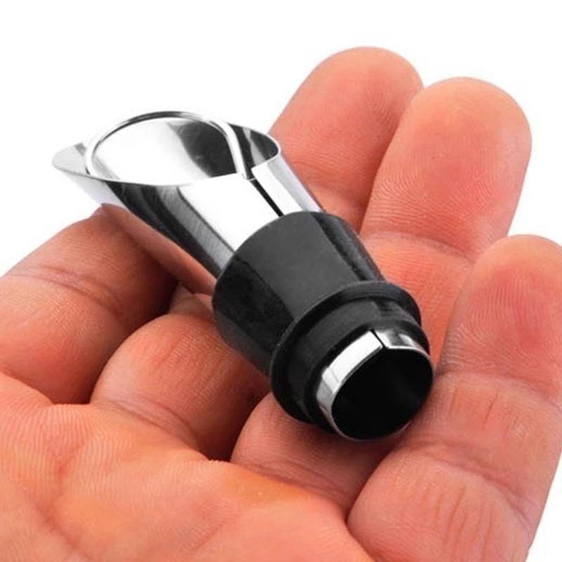 Household Convenience 2 In 1 Wine Stopper Pour Stainless Steel Utensils Wine Bottle Stoppers Wine Bottle Funnel Pourer Pourer
