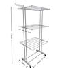 Dual Rod Folding Wing-shaped Clothes Rack: Floor-standing, Multi-functional, Movable, and Foldable