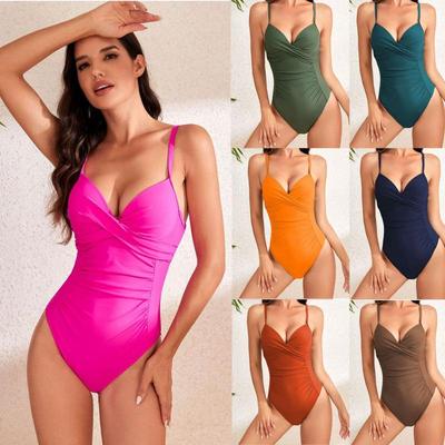 2025 One-Piece Tummy-Concealing Slimming Bikini - Women's European and American Style Hot Spring Swimsuit