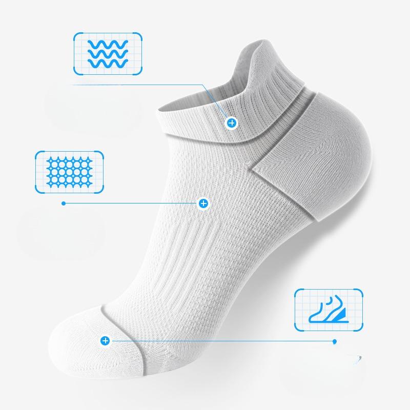 Running Socks, Men's Summer Thin Short Socks, Towel Bottom, Sweat-absorbing Mesh, Breathable, Professional Outdoor Sports Marathon Socks