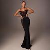 2026 Spring Elegant Lace Low-cut Sexy See-through Spaghetti Strap Dress for Women