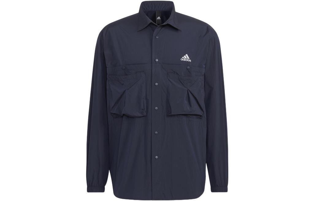 Men's Adidas Shirts Men's Ink Blue Lapel Moderate Other