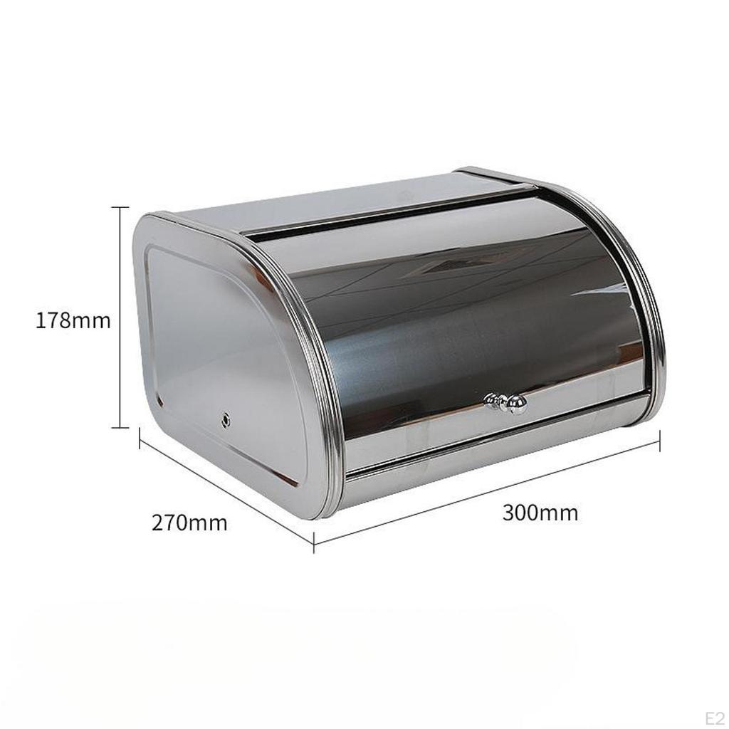 Bread Box Keeper Holder Multipurpose Container with Roll Lid for Bakery Cafe