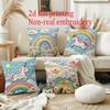 Unicorn and Rainbow Pillowcases: Magical and Colorful Decor Sofa Cushion Cover Home Room Decoration 2D Flat Printing