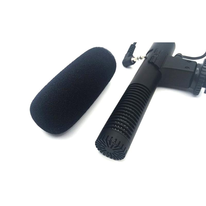 Portable Condenser Stereo Microphone Mic with 3.5mm Hot Shoe Mount for DSLR Camera Camcorders Interviews Accessories