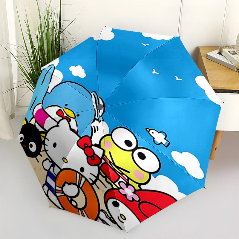 

1pc Hello Kitty Beach Umbrella - Automatic Opening/Closing, Portable Folding Design, 8-Rib Iron Frame, Outdoor Umbrella, Ideal Gift for Fans, Traveler