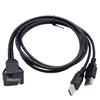 Waterproof Dual-Port USB3.0/2.0 Square Buckle for Car/Yacht/Motorcycle Dashboard