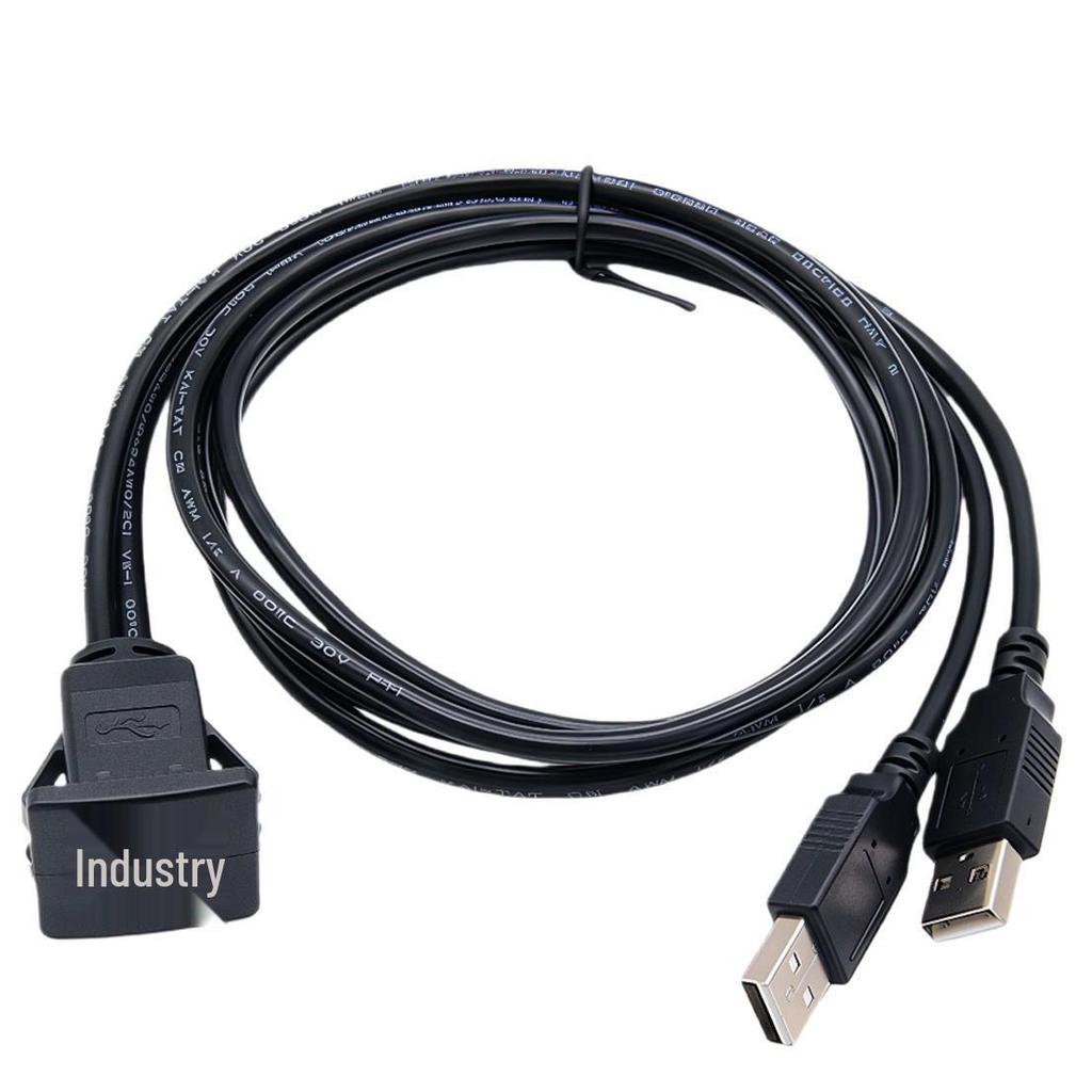 Waterproof Dual-Port USB3.0/2.0 Square Buckle for Car/Yacht/Motorcycle Dashboard