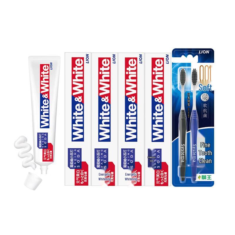 

Lion Charcoal Toothbrush & Baking Soda Whitening Toothpaste Bundle