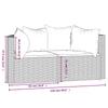 Garden Corner Sofa Set with Cushions 2 Pcs Black Poly Rattan