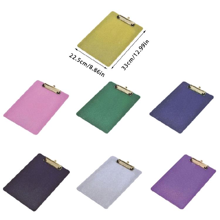 A4 Document Clipboard Glitter Clipboards Writing Board Acrylic Hanging Clipboard School Supplies