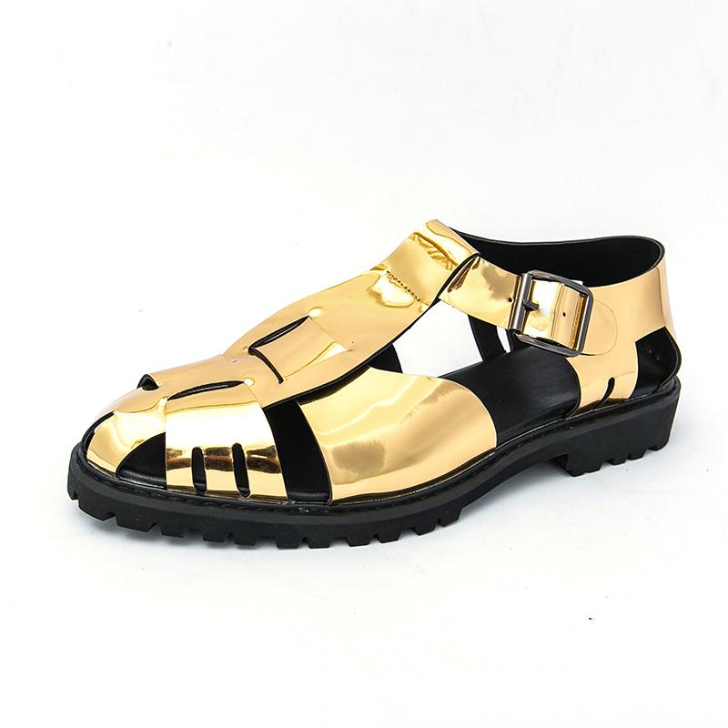 Fashion Luxury Brand Suit Interview Men's Formal Shoes High-end Gold Wedding Shoes Office Men's Business Leather Shoes Breathable Summer