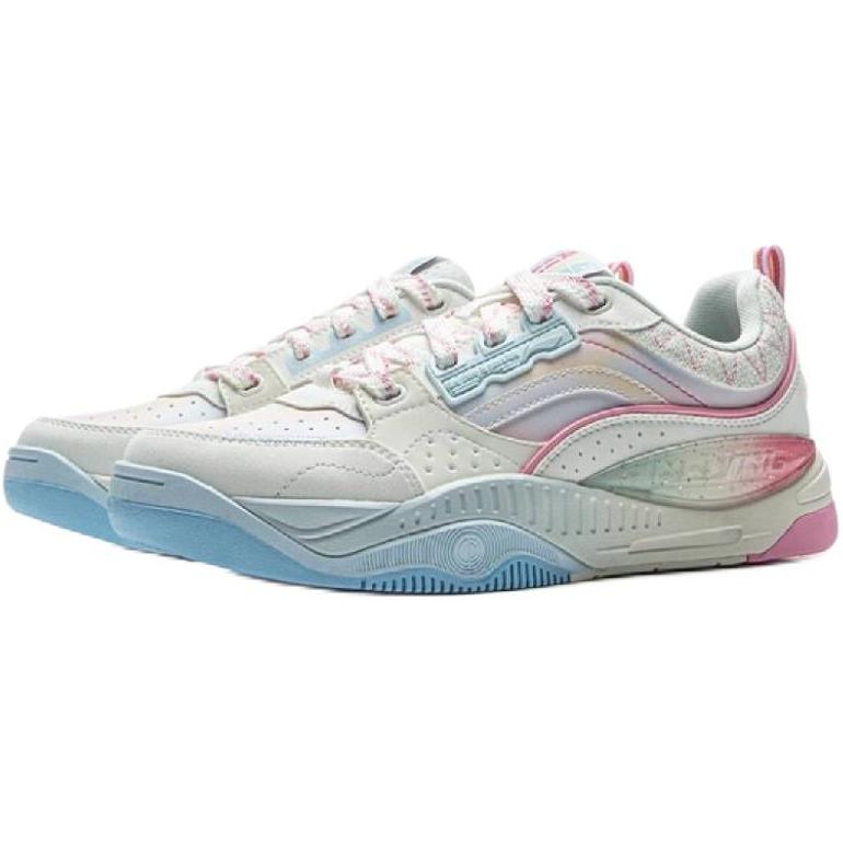 Li Ning Kids Sports Lifestyle Comfortable Soft Non-Slip Wear-Resistant Low-Top Casual Shoes Men Sneaker Off-White Light-Sky-Blue YKCV018-2