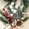 Artificial Berry Stems Pine Cones Christmas Wreath Ornaments Xmas Tree Evergreen Pine Branches Holiday Party Vase Floral Decor