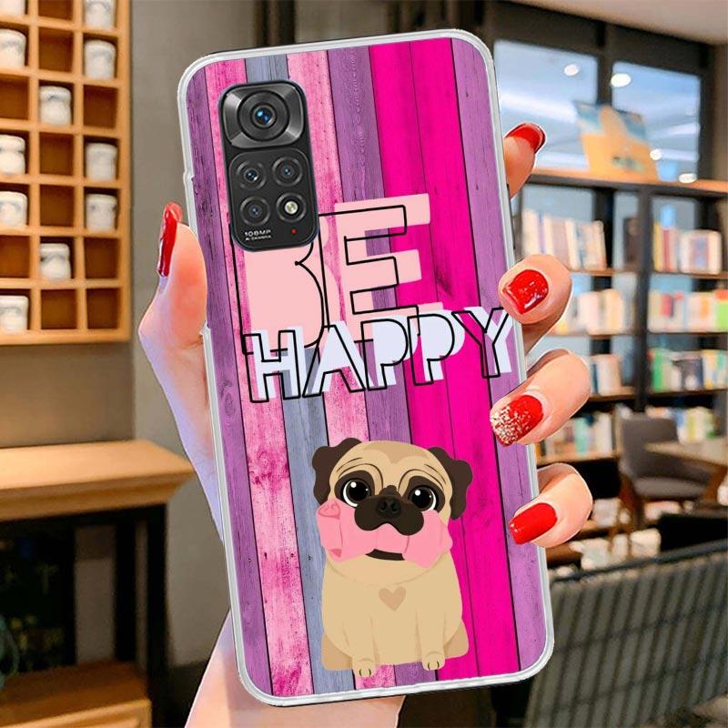 Love Pugs Cute Dog Cover Phone Case For Xiaomi Redmi Note 15 14 13 12 11 10 Pro Plus 14S 12S 11S 11T 11E 10S Soft Fundas Shell R
