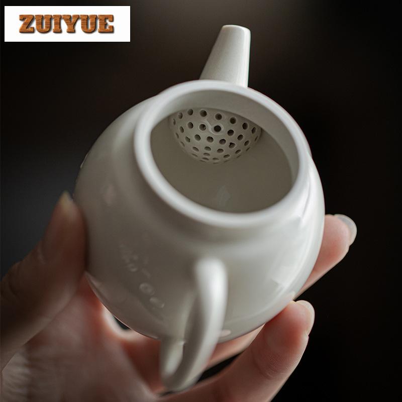 Handgefertigte Teekanne mit Pflanzenascheglasur Japanische Einzelkanne mit Filter Teekanne Elegante Teeaufguss-Kessel Teeset Zubehör Handwerk 100ml