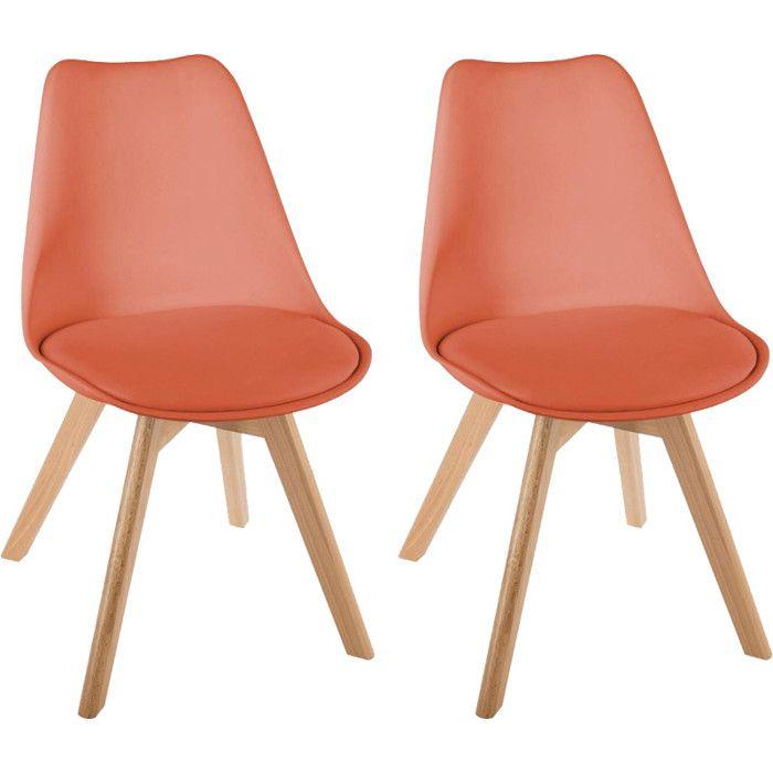 Lot de 2 chaises style scandinave Baya Atmosphera - Terracotta