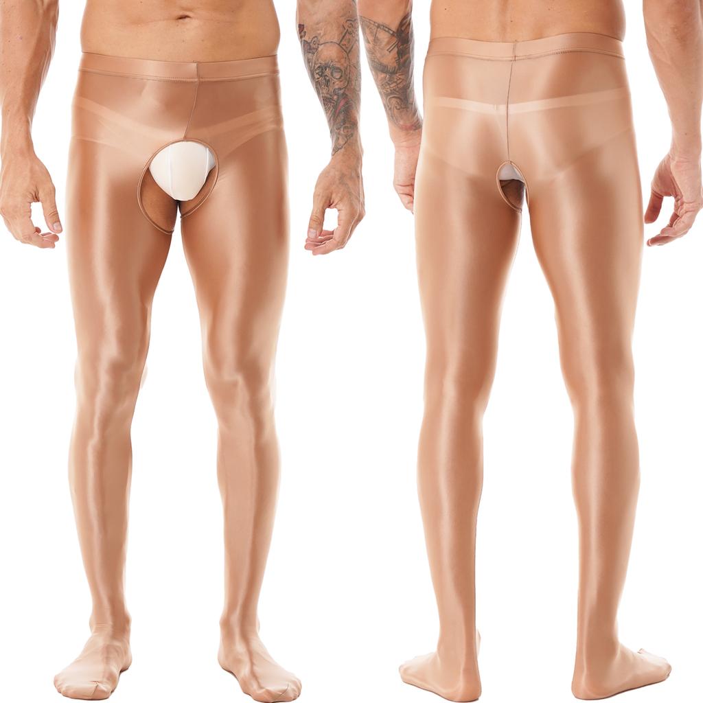 Pánské punčochové kalhoty s vysokým pasem Lesklé lesklé punčochy Punčochy Legíny Noční prádlo