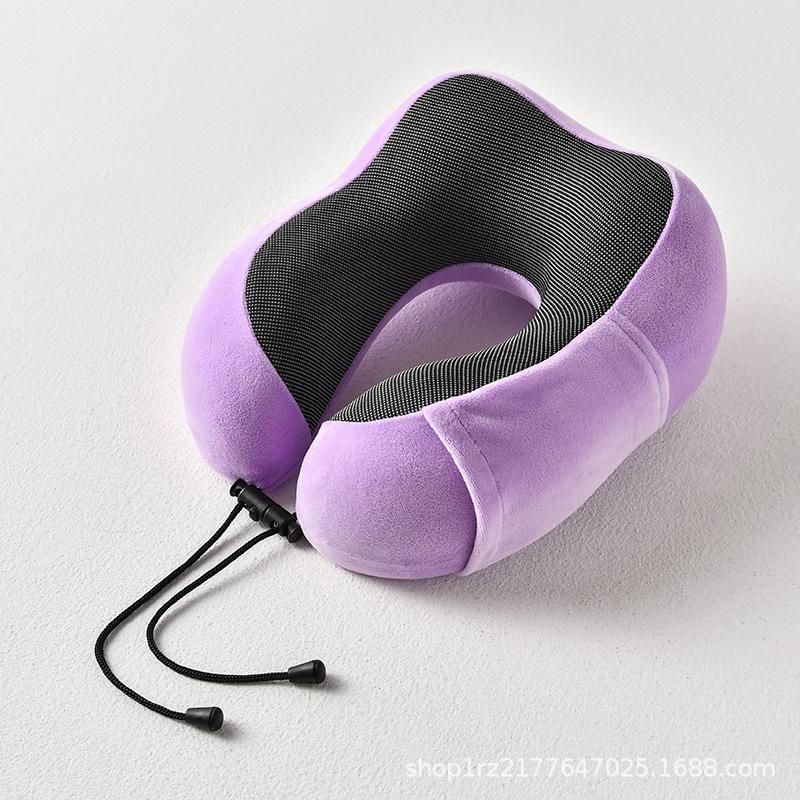 

Memory cotton u-shaped pillow Outdoor sports can store neck pillow Office nap magnetic cloth neck pillow single neck pillow светло-фиолетовый