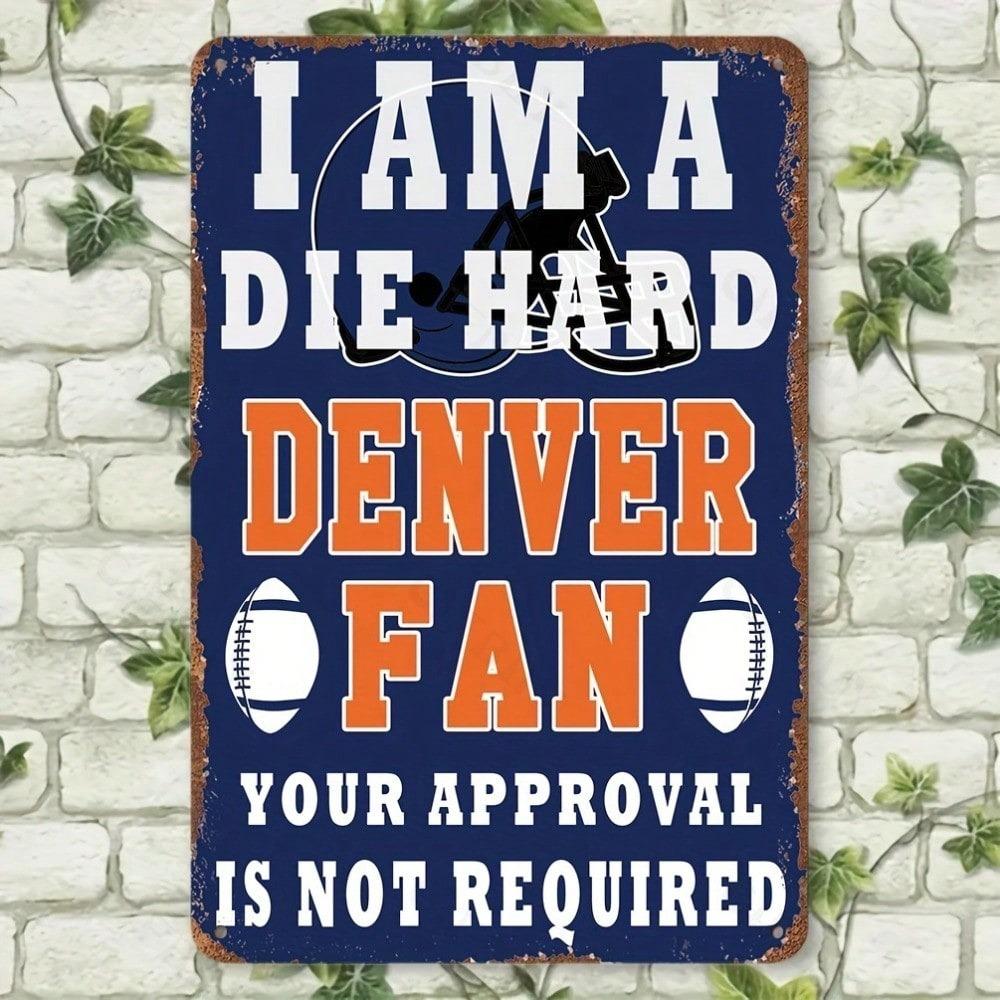 1pc Retro Denver Football Aluminium Metal Sign 8x12in Home Bar Man Cave Wall Decor