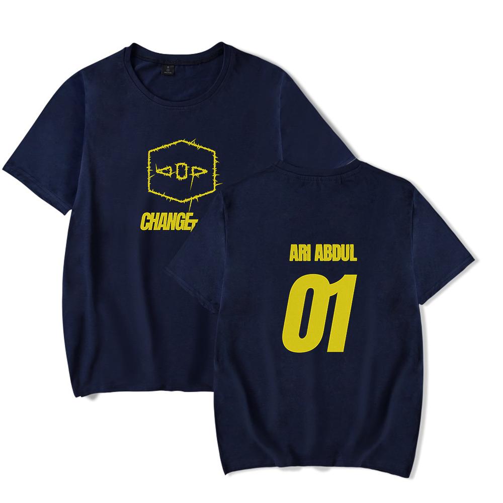 

Ari Abdul Change tour Merch Tshirt Number 01 Print Unisex and Women pure short sleeved round neck Tshirt fashionable top 4XL