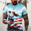 Men's T Shirt Summer Fashion Short Sleeve Tee Puerto Rico Flag Pattern Print T-Shirt Oversized Clothing Crew Neck Pullover Top