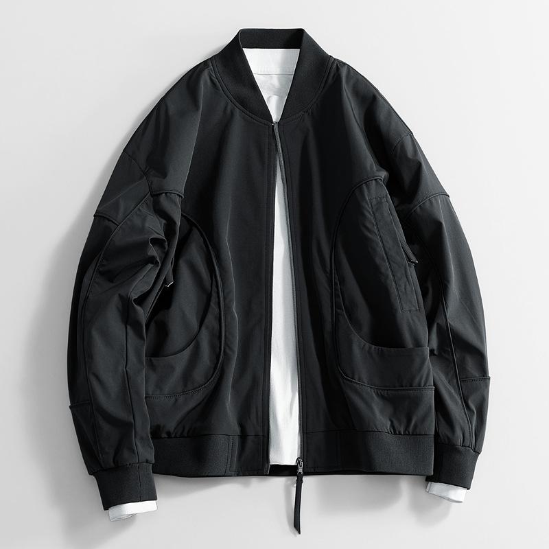 Jacket for Men's Spring and Autumn New Loose Baseball Collar Loose Hong Kong Style Work Style Versatile Loose Jacket