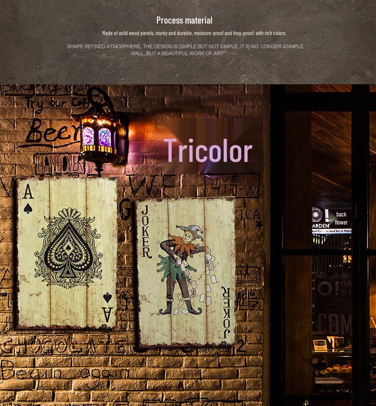 Vintage Playing Cards Wall Art for Bar, Cafe, or Living Room Decor