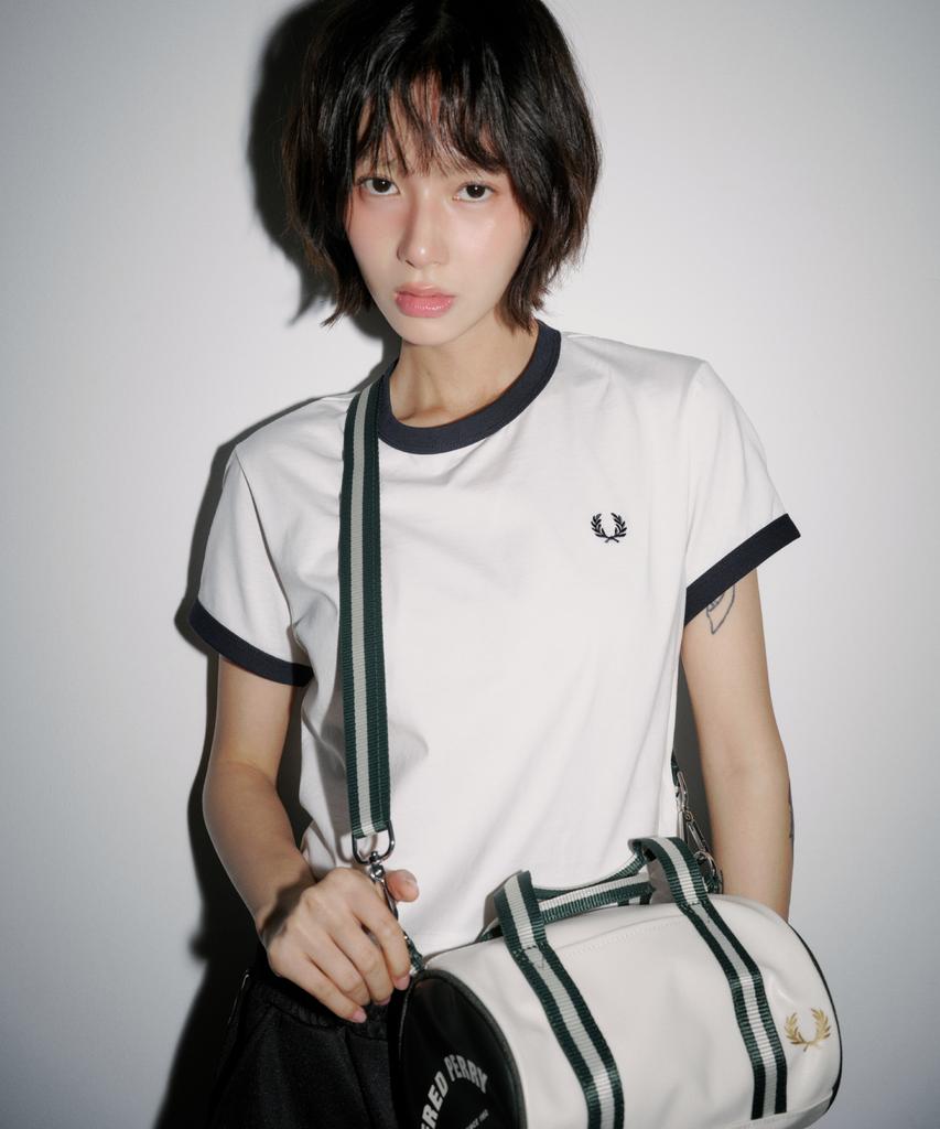 Fred Perry Classic Mini Barrel Bag - Ecru/Night Green Cfpu2519256-V11