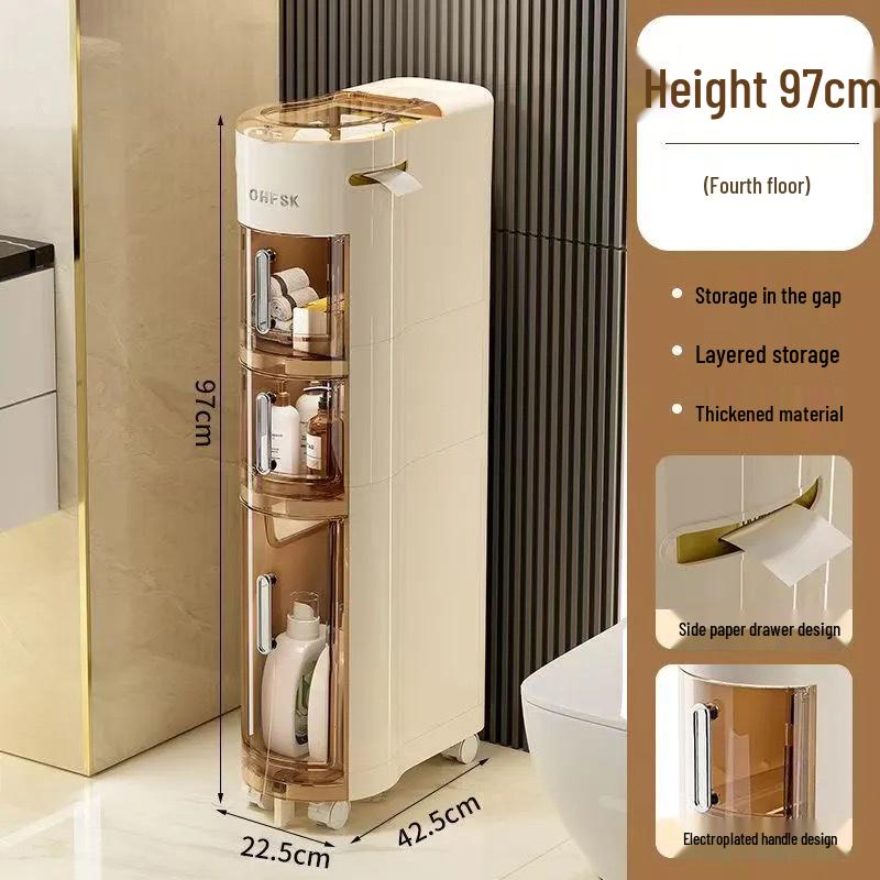Slim Multi-Layer Bathroom & Kitchen Gap Storage Cabinet Drawer