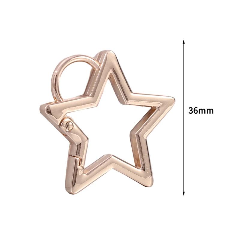 Hollow Star Shaped Spring Clasp Metal Carabiner Keychain Bag Clip Hook Dog Chain Buckle Connector Diy Jewelry Making Accessories