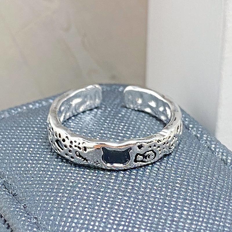 [Butterfly Rhyme Fairy Feather] Light Luxury Premium Sense Full Diamond Zircon Butterfly Opening Ring Niche Irregular Personality Ring Adjustable opening