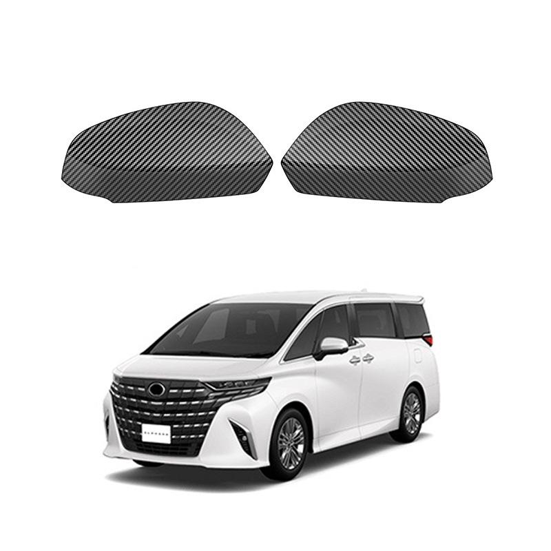 Alphard 40 Series Rearview Mirror Cover - Black Carbon Fiber Pattern (23 Toyota)