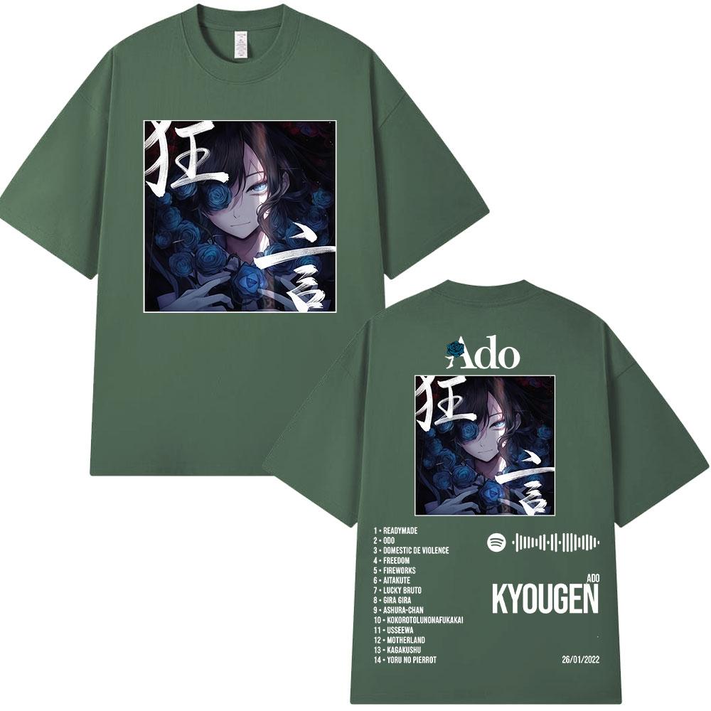 

Ado World Tour 2025 Hibana Kyougen Футболка Мужская Женская Одежда Модная Футболка Хлопок Повседневная С Коротким Рукавом Оверсайз Футболки Топы 4XL