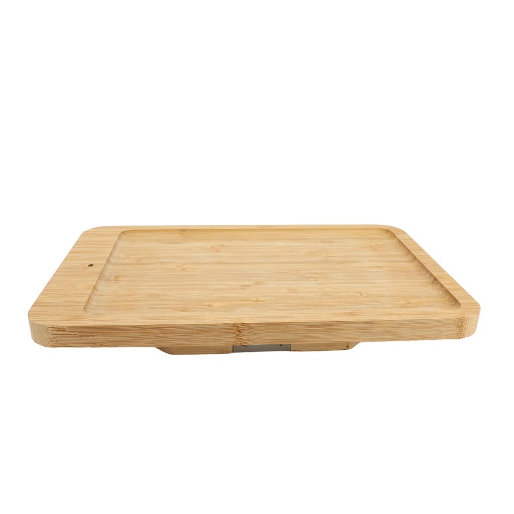Sofa Tray with Rotating Mobile Phone Holder Non Slip Foldable Wooden Clip On Armrest Snack Tray for